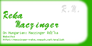 reka maczinger business card